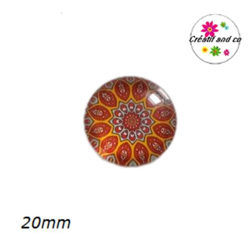 Cabochon motif fleur de datura 20mm