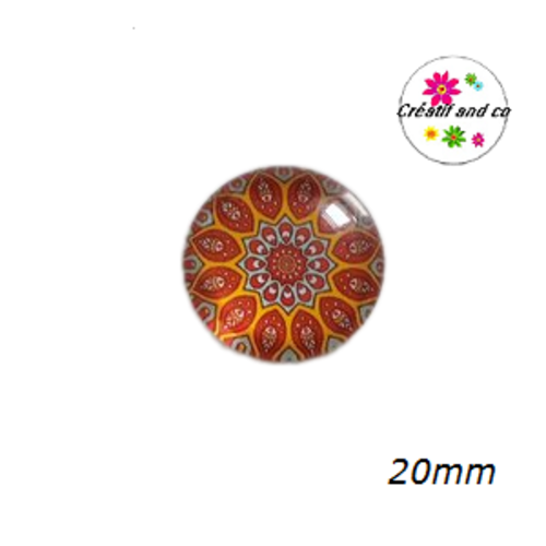 Cabochon motif fleur de datura 20mm