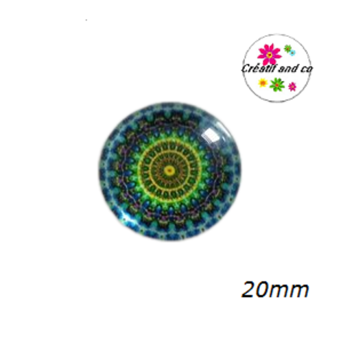 Cabochon motif fleur de datura 20mm