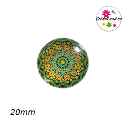 Cabochon motif fleur de datura 20mm