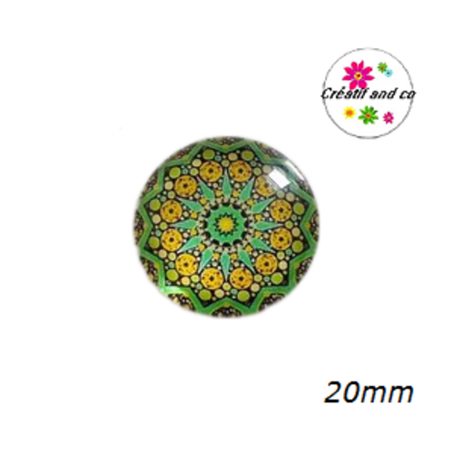 Cabochon motif fleur de datura 20mm
