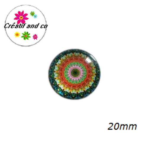 Cabochon motif fleur de datura 20mm