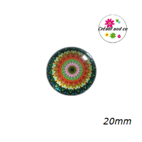 Cabochon motif fleur de datura 20mm