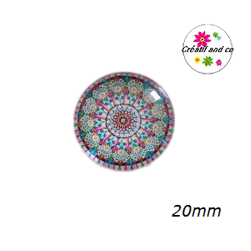 Cabochon motif fleur de datura 20mm
