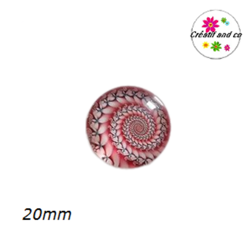 Cabochon motif fleur de datura 20mm