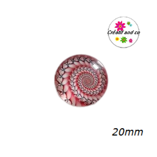 Cabochon motif fleur de datura 20mm