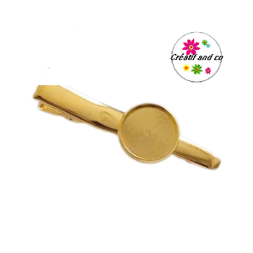 Pince cheveu à bec de canard dorée pour cabochon 12mm
