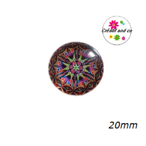 Cabochon motif fleur de datura 20mm