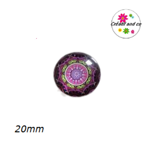 Cabochon motif fleur de datura 20mm