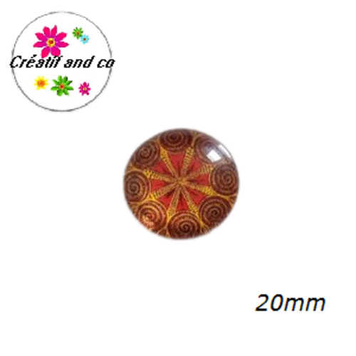 Cabochon motif fleur de datura 20mm