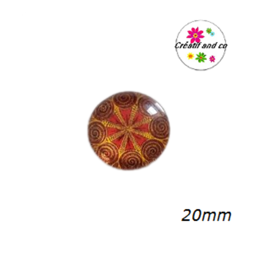 Cabochon motif fleur de datura 20mm