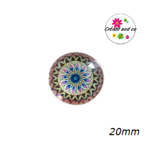 Cabochon motif fleur de datura 20mm