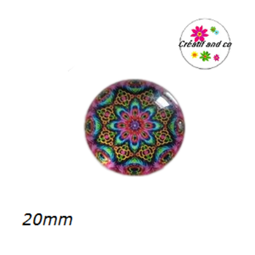 Cabochon motif fleur de datura 20mm