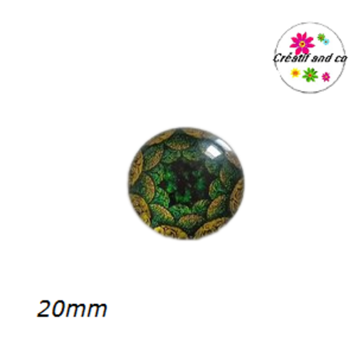 Cabochon motif fleur de datura 20mm