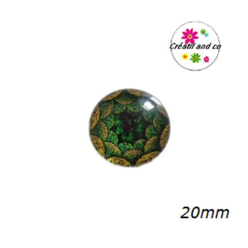 Cabochon motif fleur de datura 20mm