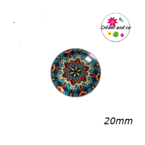 Cabochon motif fleur de datura 20mm