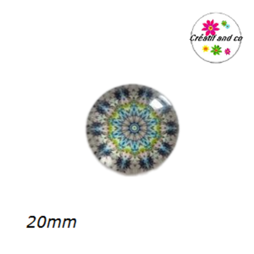 Cabochon motif fleur de datura 20mm