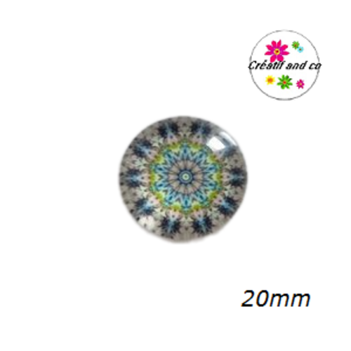 Cabochon motif fleur de datura 20mm