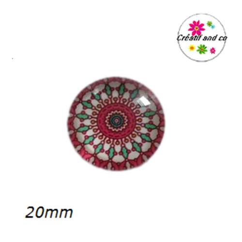Cabochon motif fleur de datura 20mm