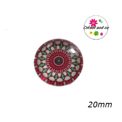 Cabochon motif fleur de datura 20mm