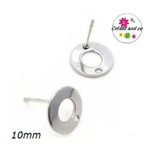 Puce oreille cercle creux avec trou acier inoxydable