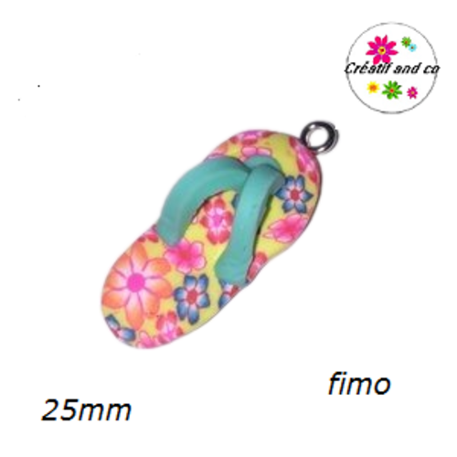 Breloque tong fimo 25mm