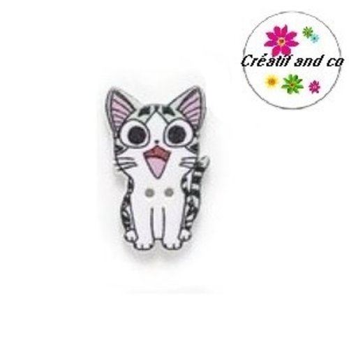 Bouton en bois chat 25mm