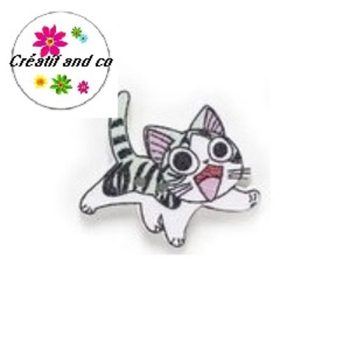 Bouton en bois chat 25mm