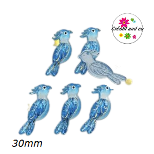 Breloque perroquet bleu 30mm