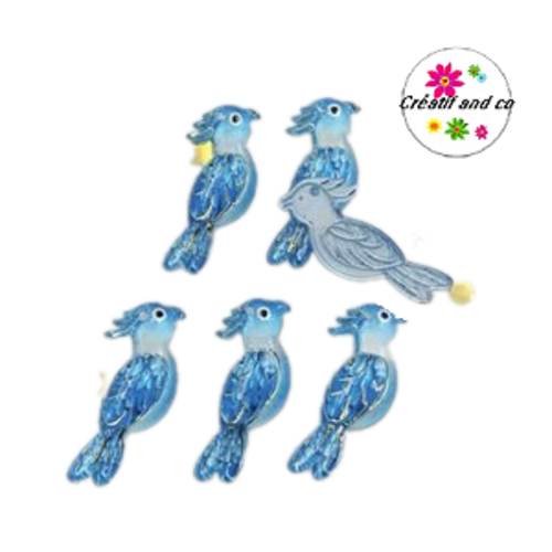 Breloque perroquet bleu 30mm