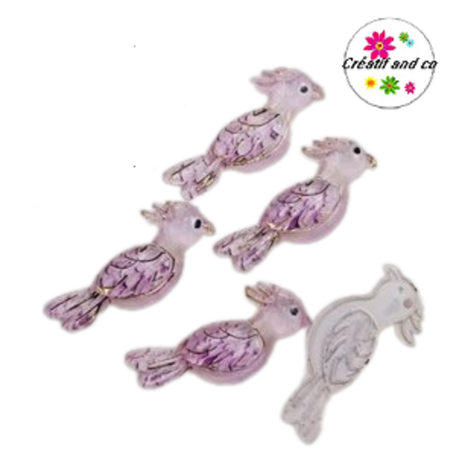 Breloque perroquet rose 30mm