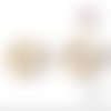 Puce oreille cercle creux bois naturel 17mm