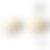 Puce oreille fleur bois naturel 17mm