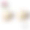 Puce oreille fleur bois naturel 17mm