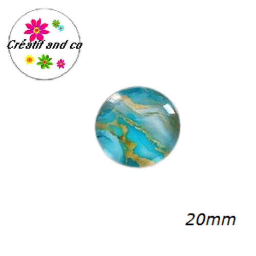 Cabochon motif marbré 20mm