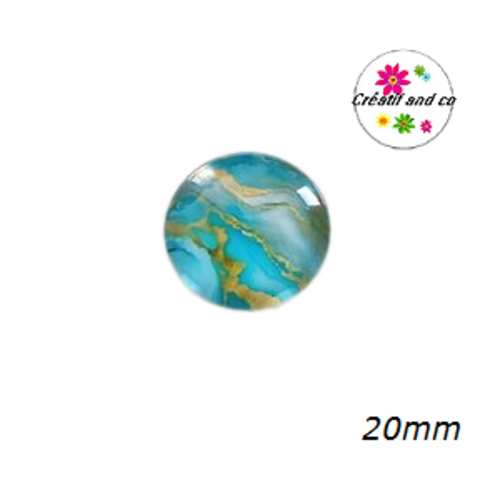 Cabochon motif marbré 20mm