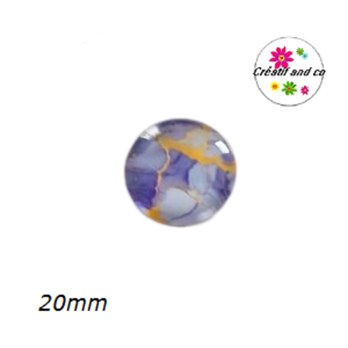 Cabochon motif marbré 20mm