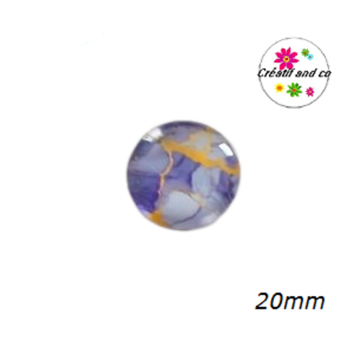 Cabochon motif marbré 20mm