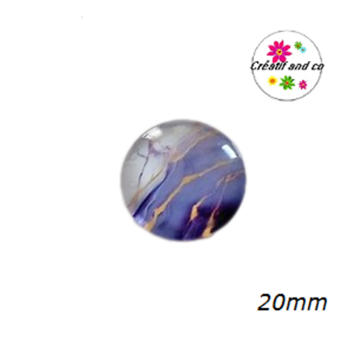 Cabochon motif marbré 20mm