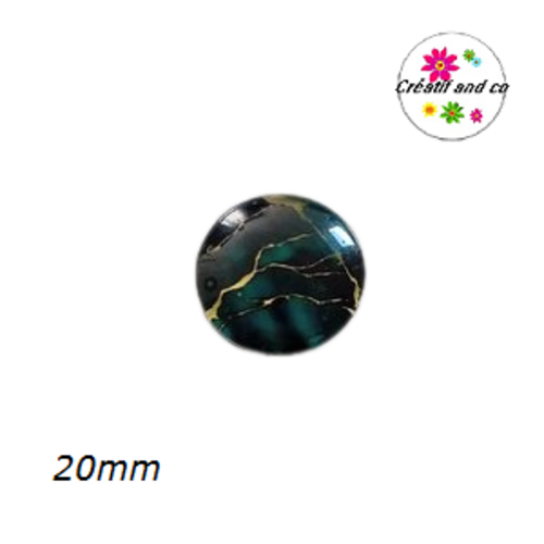 Cabochon motif marbré 20mm