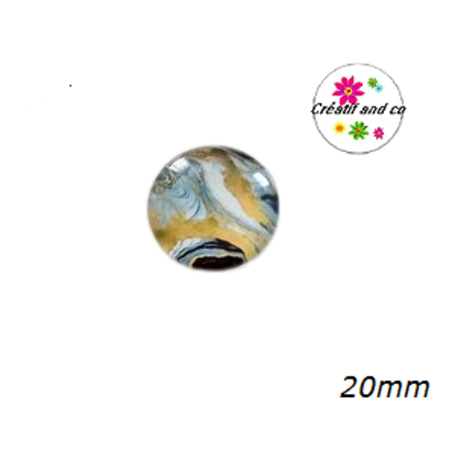 Cabochon motif marbré 20mm