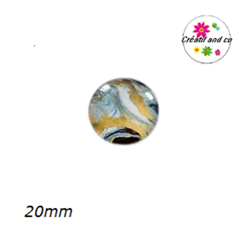 Cabochon motif marbré 20mm