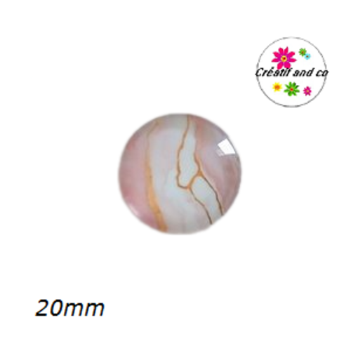 Cabochon motif marbré 20mm