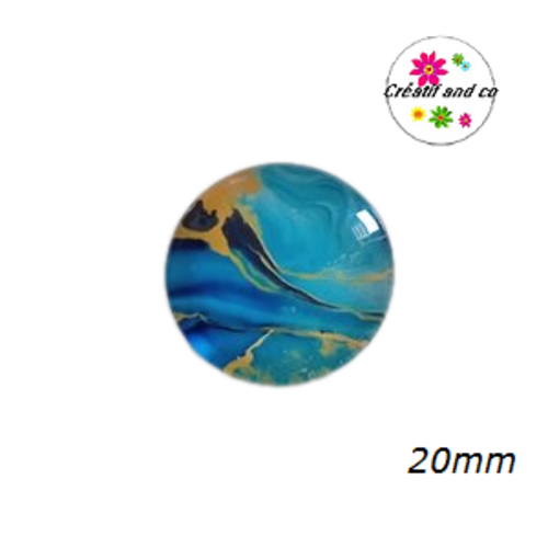 Cabochon motif marbré 20mm