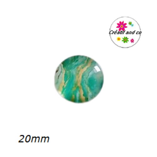 Cabochon motif marbré 20mm