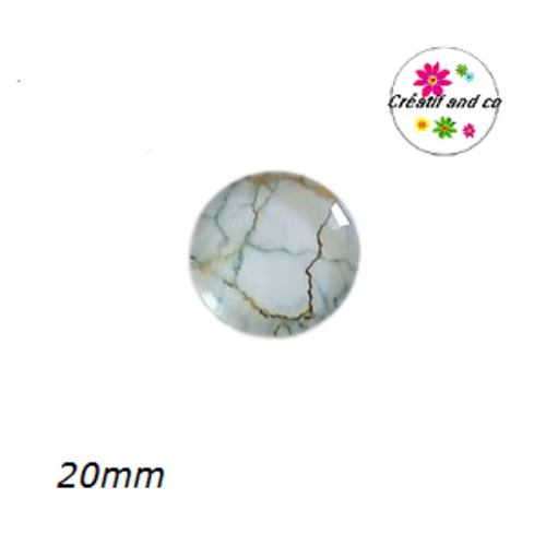 Cabochon motif marbré 20mm