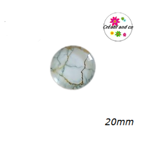 Cabochon motif marbré 20mm