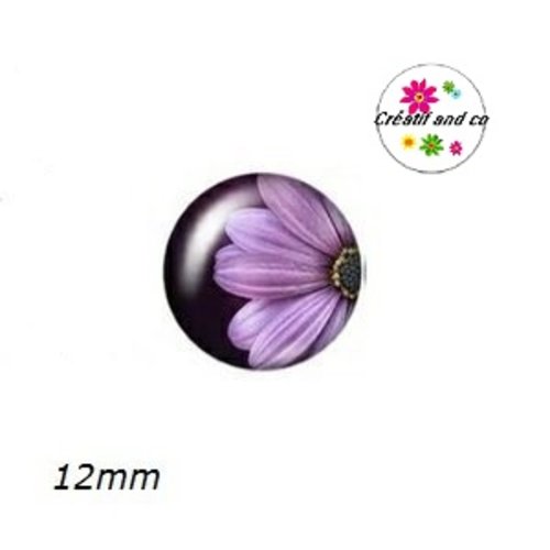 X2 cabochons demi-tournesol 12mm