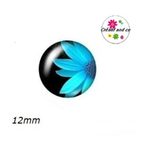 X2 cabochons demi-tournesol 12mm