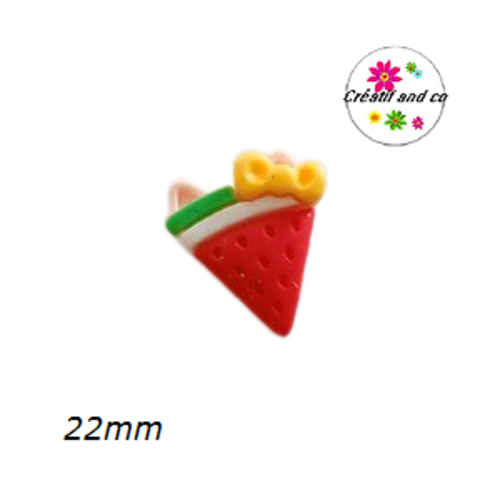 Cabochon à coller fraise kawaii